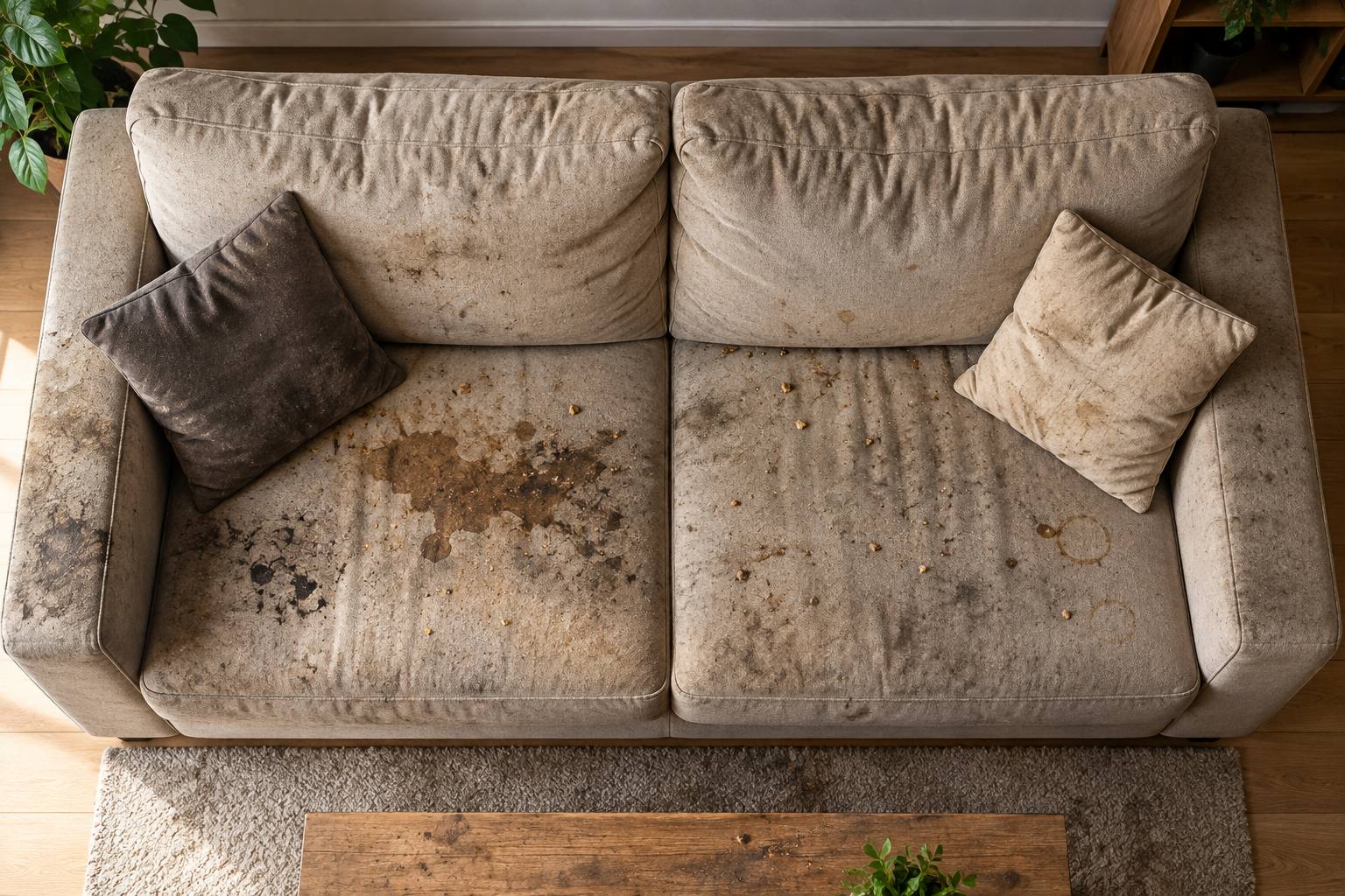 Sofa before cleaning